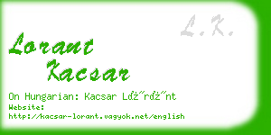 lorant kacsar business card